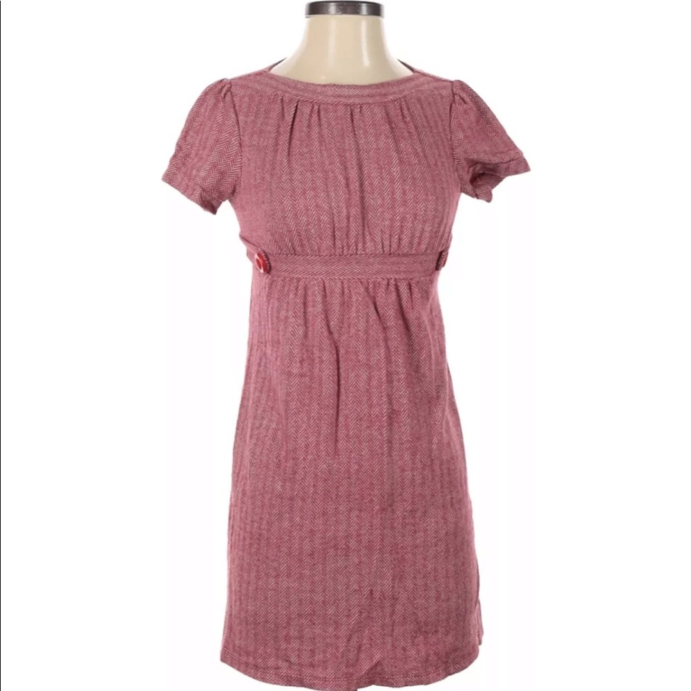 Ella Moss Red/Maroon Herringbone Dress - Size M